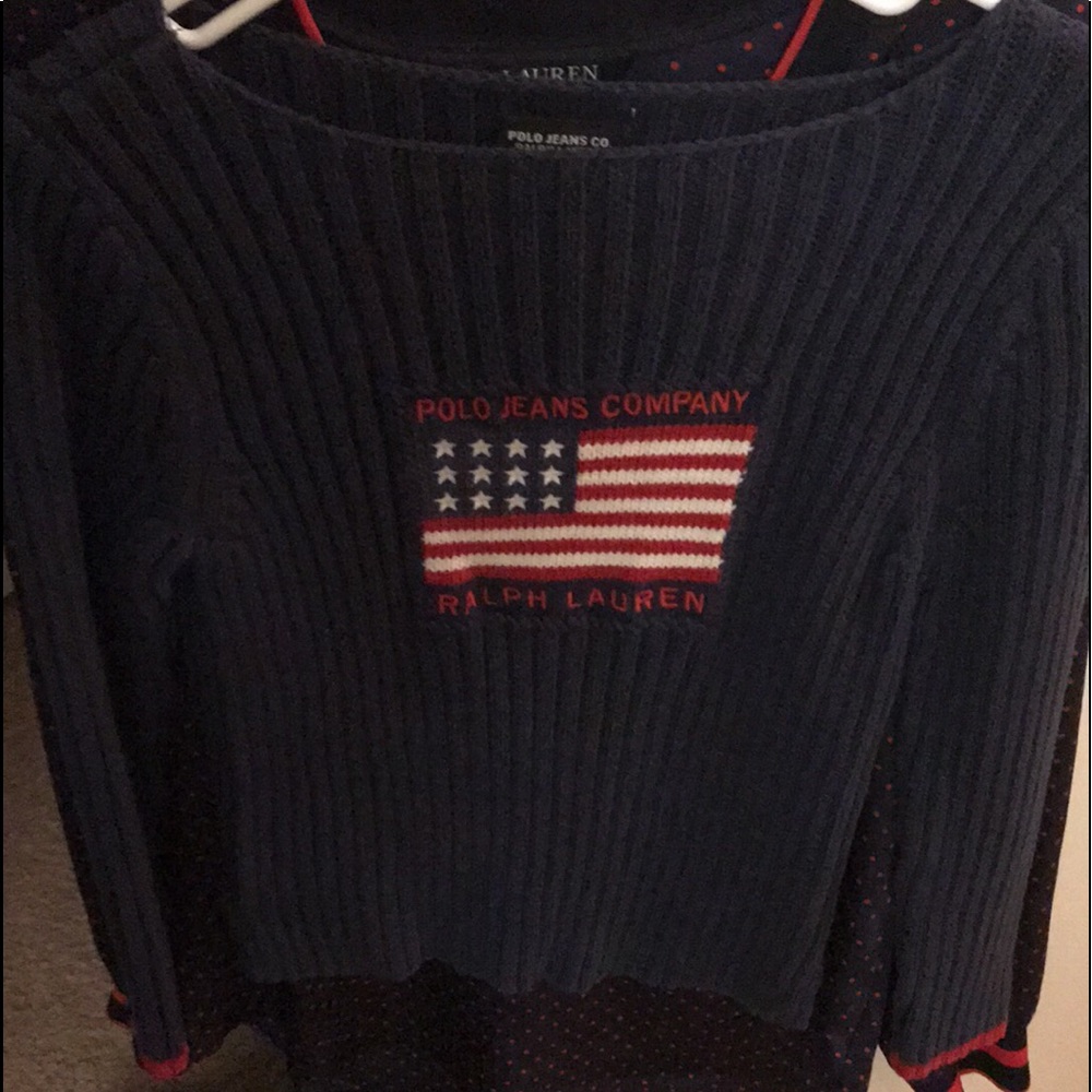 Ralph Lauren Blue Sweater America Flag!